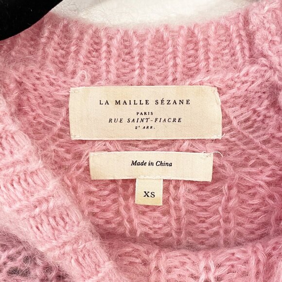 EUC Sézane Dwee Wool Mohair Blend Mockneck Sweater Pink XS - Picture 6 of 8